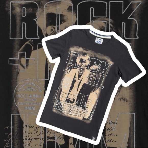 UMM Underground Music Movement Black Graphic Rock + Roll Cotton T-shirt Small - Picture 2 of 11